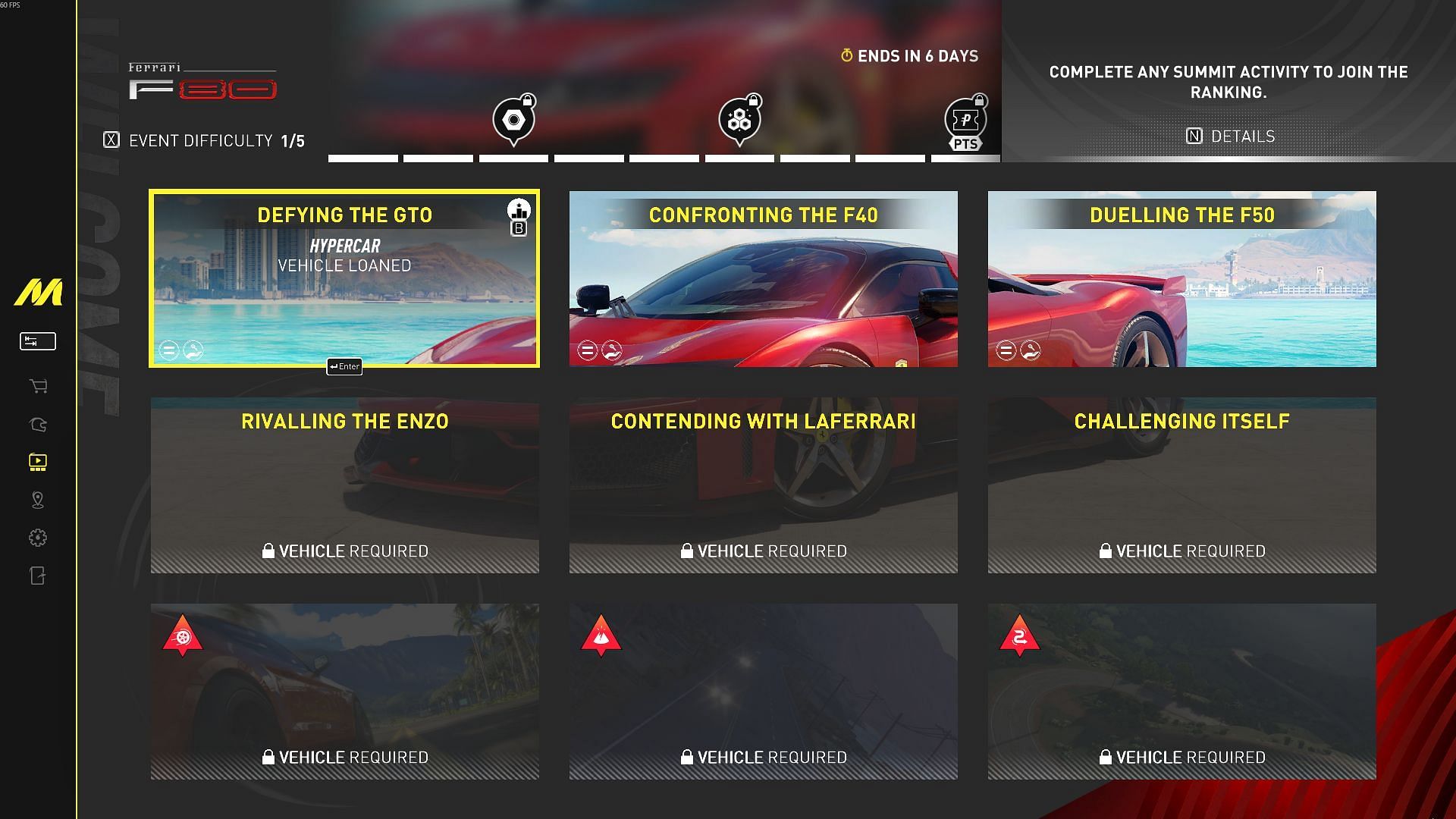 Ferrari F80 Summit challenges (Image via Sportskeeda Gaming | Ubisoft)